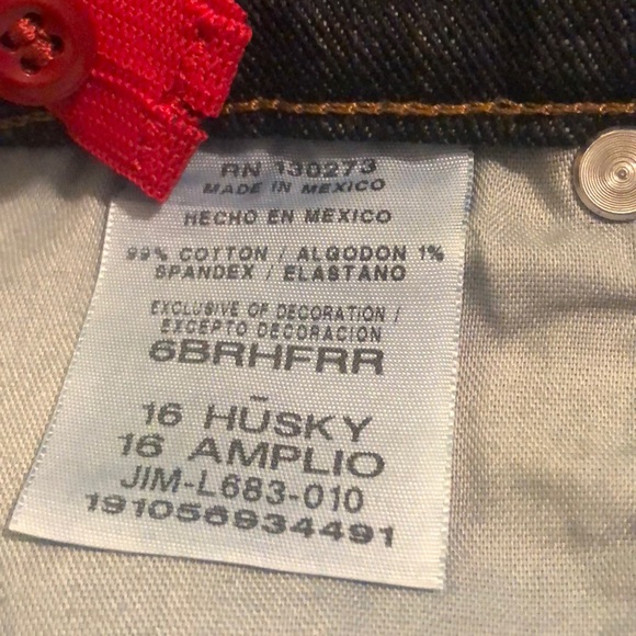 Wrangler NWT Boys 16 Husky BOOT CUT Dark Wash Jean - Picture 6 of 7